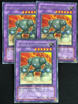 YUGIOH ELEMENTAL HERO MUDBALLMAN MDP2-EN002 RARE X3 (MP) - Image 1