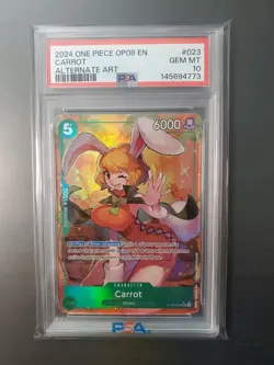 2024 ONE PIECE OP08-TWO LEGENDS ALTERNATE ART #023 CARROT PSA 10 - Image 1