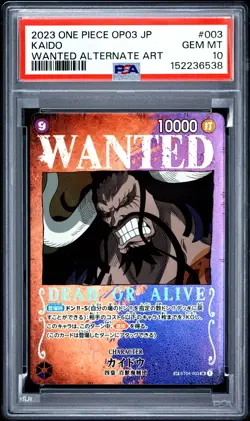 2023 ONE PIECE JAPANESE OP03-PILLARS OF STRENGTH #003 KAIDO PSA 10 - Image 1
