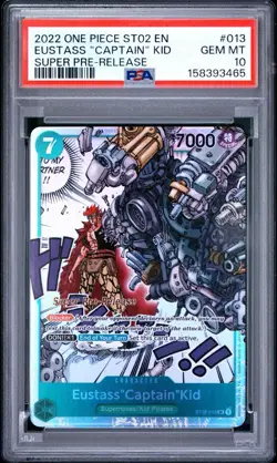 2022 ONE PIECE ST02-013 EUSTASS "CAPTAIN" KID SUPER PRE-RELEASE PSA 10 GEM MINT - Image 1
