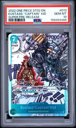 2022 ONE PIECE ST02-013 EUSTASS "CAPTAIN" KID SUPER PRE-RELEASE PSA 10 GEM MINT - Image 3