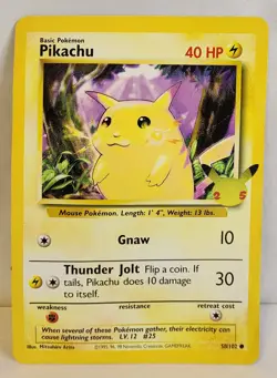 PIKACHU OVERSIZED CARD (5x7) Pokemon TCG First Partner Pack 25th Anniversary SP - Image 1