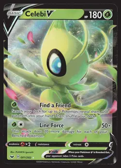 SWSH01: Sword & Shield Base Set Celebi V #001/202 Pokemon Card - Image 1