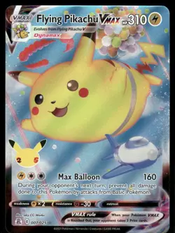 Pokemon Cards Flying Pikachu VMAX 007/025 Holo Celebrations Holo VMAX Rare NM - Image 1
