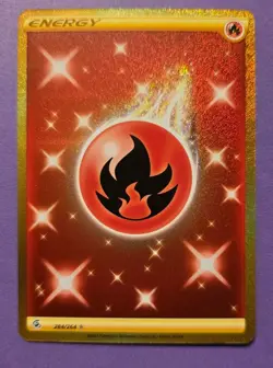The Pokemon Company Fire Energy 284/264 SWSH08 Fusion Strike Secret Holo EN - Image 1