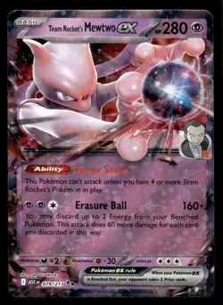 Pokemon TCG #079/217 Team Rocket's Mewtwo ex Ascended Heros - Image 1