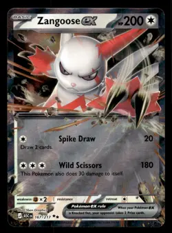 Pokemon TCG #167/217 Zangoose ex (Ascended Heros) - Image 1