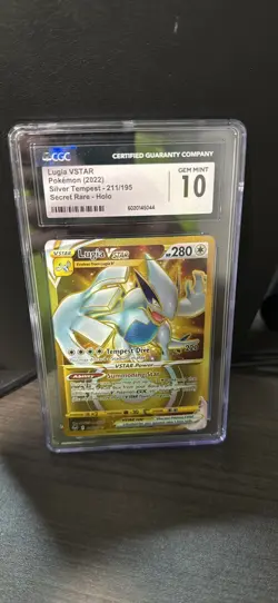 Pokemon CGC 10 Gem Mint Silver Tempest Secret Rare Lugia VSTAR 211/195 - Image 1