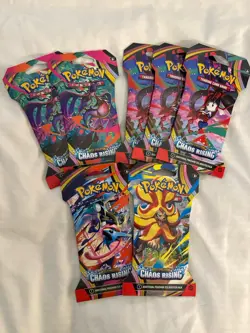 Pokemon Chaos Rising TCG Pack Lot Of 7 Booster Packs Sealed CCG - Image 1