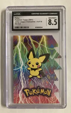 2001 Topps Pichu #4 TV Ed. - Johto League Champions - Pokemon Evolution Die Cut - Image 1