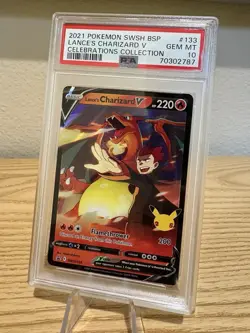 Pokemon TCG Celebrations - Lance's Charizard V SWSH 133 Promo PSA 10 GEM Mint - Image 1