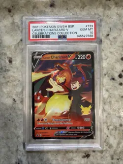 Pokemon TCG: Celebrations - Lance's Charizard V SWSH 133 Promo [PSA 10] GEM - Image 1