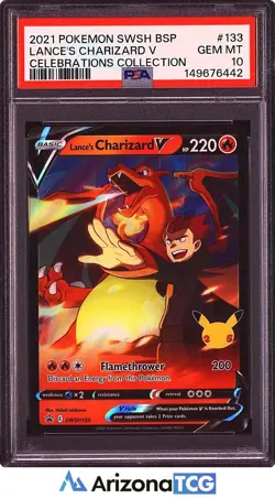 Pokemon 2021 Lance's Charizard V SWSH133 Celebrations Collection GEM MINT PSA 10 - Image 1