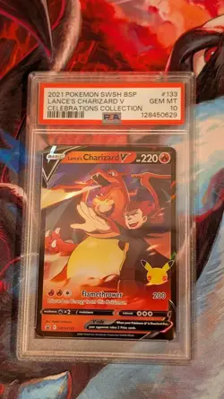 2021 Pokemon Lance's Charizard V Sword & Shield Promo SWSH133 PSA 10 - Image 2