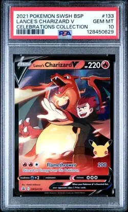 2021 Pokemon Lance's Charizard V Sword & Shield Promo SWSH133 PSA 10 - Image 4