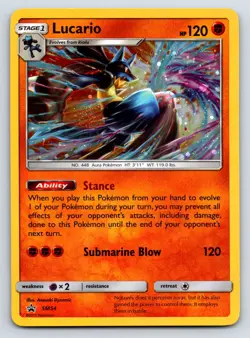 Lucario - (Cosmos Holo) w/ Swirl Pokemon Sun & Moon Promo SM54 NM - Image 1