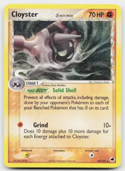 Cloyster 14/101 Rare Dragon Frontiers Pokemon Lightly Played - Image 1