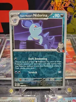 Team Rocket's Nidorina 115/182 Common Reverse Holo Pokemon TCG Destined Rivals - Image 1
