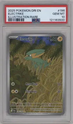 2025 POKEMON DRI EN ELECTRIKE ILLUSTRATION RARE #196 PSA GEM MINT 10 - Image 1
