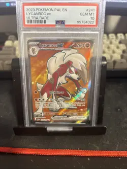 Pokemon TCG Holo Lycanroc EX Paldea Evolved Ultra Rare Full Art 241/193 PSA 10 - Image 1