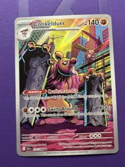 Pokemon TCG Conkeldurr 127/086 Sv: Black Bolt Illustration Rare - Image 1