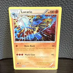 Pokemon TCG XY Black Star Promo Steam Siege Lucario #XY140 Cosmos Holo - Image 1