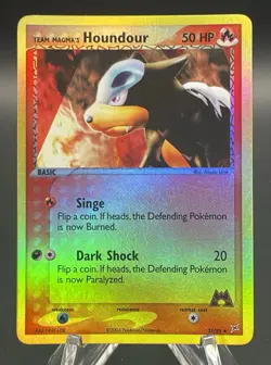 HOUNDOUR 2004 POKEMON TEAM MAGMA VS TEAM AQUA #35 TEAM MAGMA'S REVERSE FOIL HOLO - Image 1
