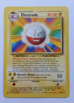 Pokemon TCG Electrode 21/102 Base Set Holo WOTC Vintage 1999 LP/NM - Image 2