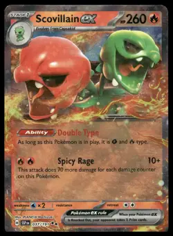 Pokemon SV08: Surging Sparks #037/191 Scovillain ex - Image 1