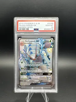 2019 POKEMON SUN & MOON HIDDEN FATES #SV48 FULL ART/GOLISOPOD GX PSA 10 GM MINT - Image 1