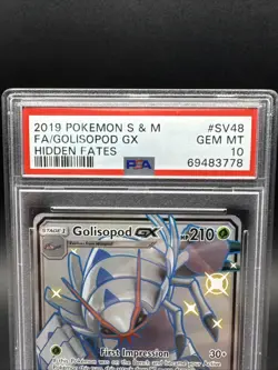 2019 POKEMON SUN & MOON HIDDEN FATES #SV48 FULL ART/GOLISOPOD GX PSA 10 GM MINT - Image 2