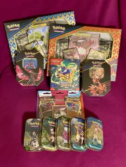Pokemon TCG Crown Zenith LOT(10 pcs: Blister, Boosters, Collections Boxes, Tins) - Image 1
