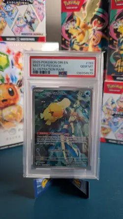 Pokemon TCG Misty's Psyduck Destined Rivals 193/182 Illustration Rare PSA 10 - Image 1