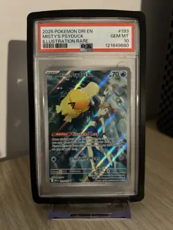 Pokemon TCG Misty's Psyduck Destined Rivals 193/182 Illustration Rare PSA 10 - Image 1