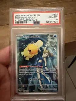 Pokemon TCG Misty's Psyduck Destined Rivals 193/182 Illustration Rare PSA 10 - Image 1