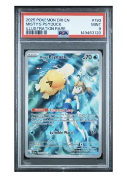 Pokemon TCG Misty's Psyduck Destined Rivals 193/182 Illustration Rare PSA 9 - Image 1