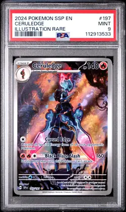 2024 POKEMON SSP EN-SURGING SPARKS ILLUSTRATION RARE #197 CERULEDGE PSA 9 - Image 1