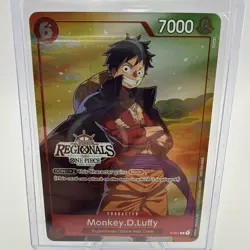 Monkey D Luffy P-001 Online Regional 2024 Participant One Piece Card English - Image 1