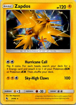 Pokemon Card Zapdos 24/68 Holo Rare Hidden Fates 2019 NM-Mint - Image 1