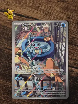 Pokemon TCG Squirtle Stellar Crown Illustration Card 148/142 Near Mint - Image 1