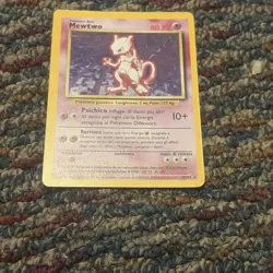 Pokemon Mewtwo TCG Base Set Holo Unlimited (RARE) Card 10/102 ITALIAN NM - Image 1