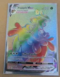 2021 FLAPPLE VMAX 164/163 SWSH05: BATTLE STYLES RAINBOW RARE HOLO USED CARD - Image 1