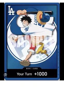 PRESALE 2026 ONE PIECE LOS ANGELES DODGERS MONKEY D LUFFY DON CARD PROMO 7/2/26 - Image 1