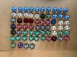 MTG Spindown Life Counter Bulk Lot 64 D20 Dice Magic The Gathering SHIPS FREE! - Image 1
