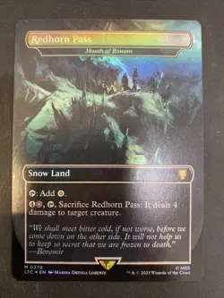 MTG Redhorn Pass 370 Mouth of Ronom NM Borderless Foil Lord of the Rings LTC - Image 1