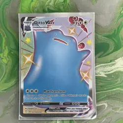 Pokemon TCG Ditto VMAX Shining Fates SV119/SV122 Shiny NM/M w/ top Loader - Image 1