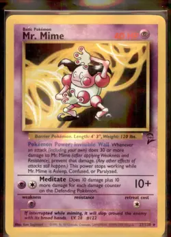 Mr. Mime 27/130 Base Set 2 Regular Non Holo Rare WOTC Pokemon - Image 1