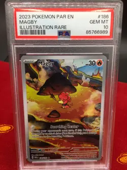 Magby 186/182 Illustration Rare SV04 Pokemon Paradox Rift PSA 10 - Image 1