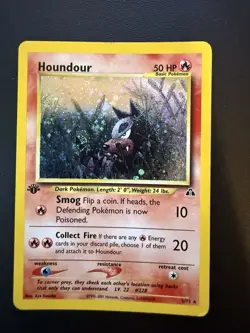 Houndour Holo Rare 1st Edition Neo Discovery 5/75 WOTC Vintage Pokemon 5/75 - Image 1