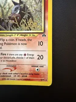 Houndour Holo Rare 1st Edition Neo Discovery 5/75 WOTC Vintage Pokemon 5/75 - Image 2